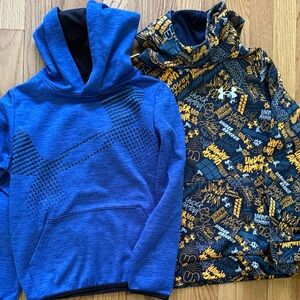 Under Armour Boys Blue Hoodie & Navy/Gold Graphic Hoodie Set size Medium